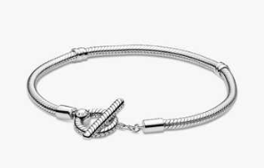 Sterling Silver T-Bar Snake Chain Bracelet