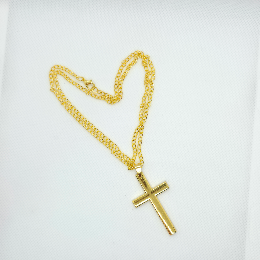 Gold Cross Necklace Sterling Silver Dainty Cross Pendant