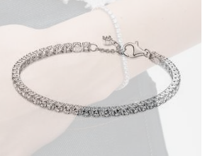 Sterling Silver Sparkling Tennis Bracelet