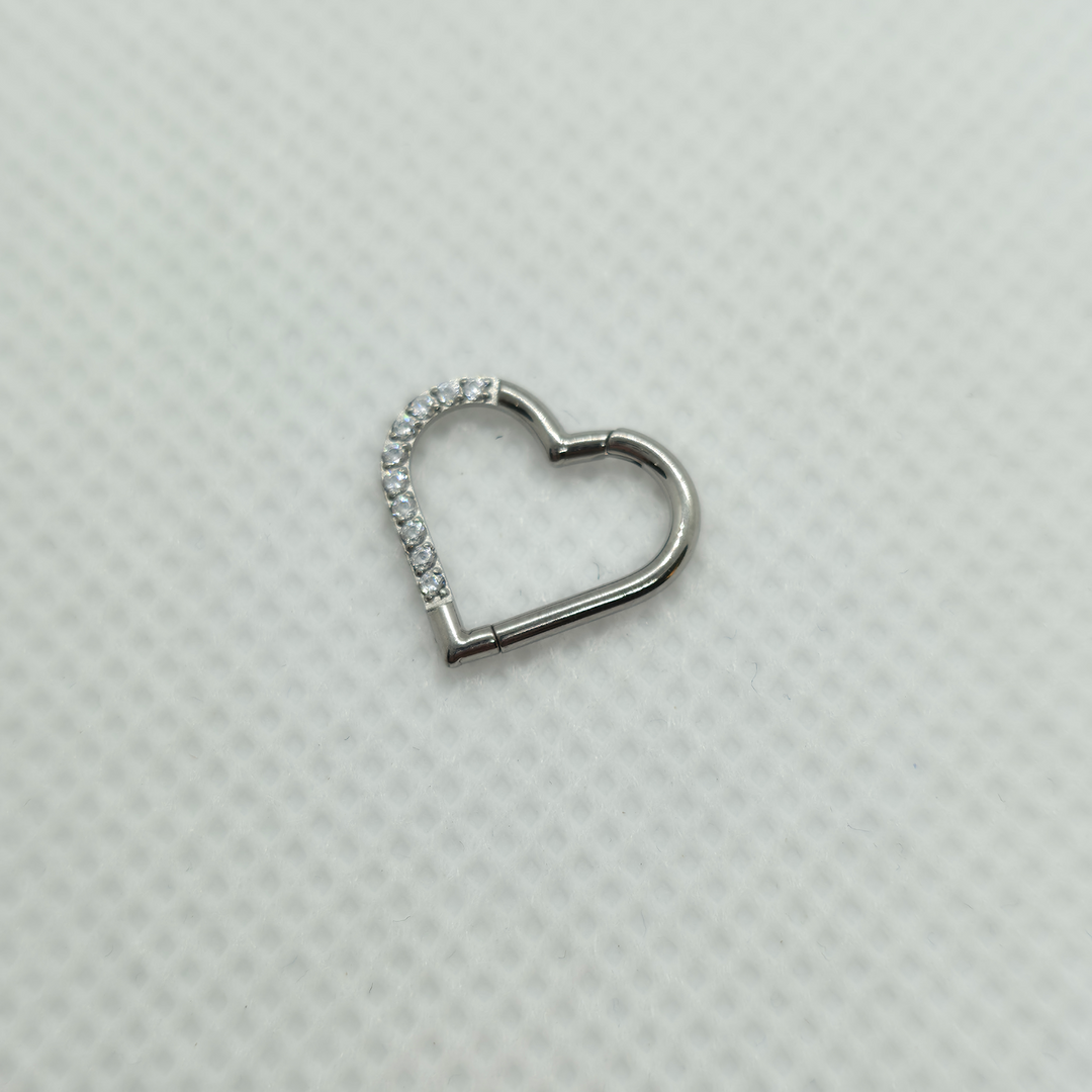 2PCS G23 Titanium Heart Nose Piercing Rings – Stylish 16G Silver Nose Jewelry for Women