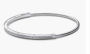 Pandora Signature I-D Pavé Bangle – Sterling Silver