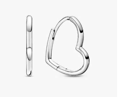 Sterling Silver Heart Hoop Earrings