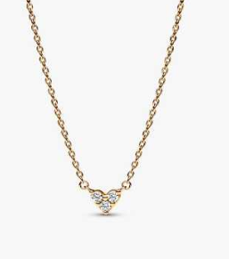 Triple Stone Heart Necklace – A Sparkling Symbol of Love