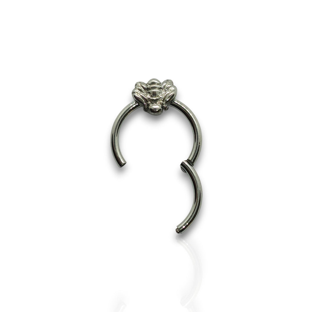 16G Steel Silver Bee Hinged Clicker Hoop
