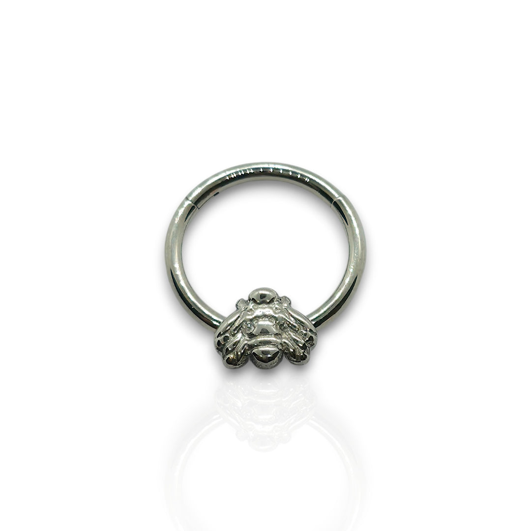 16G Steel Silver Bee Hinged Clicker Hoop