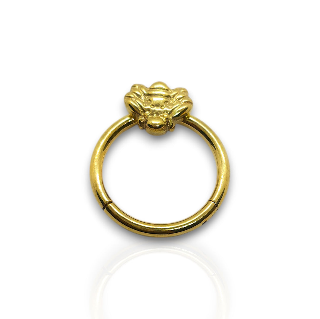 16G Steel Gold Bee Hinged Clicker Hoop
