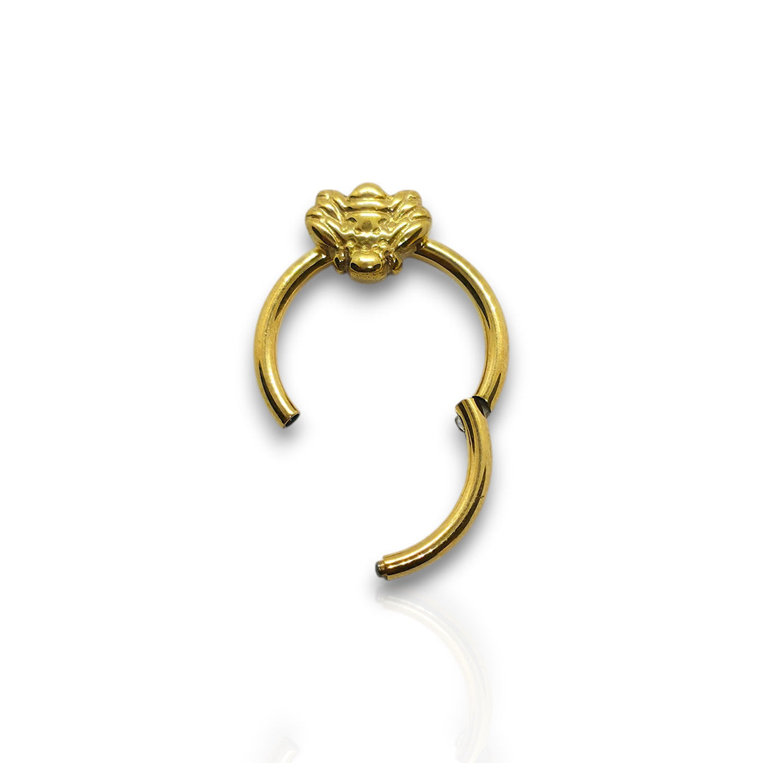 16G Steel Gold Bee Hinged Clicker Hoop