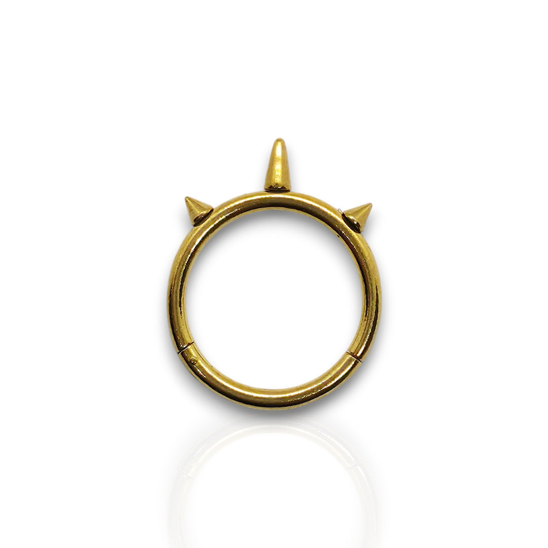 316L Surgical Steel Triple Spikey Hinged Septum Clicker – 16G