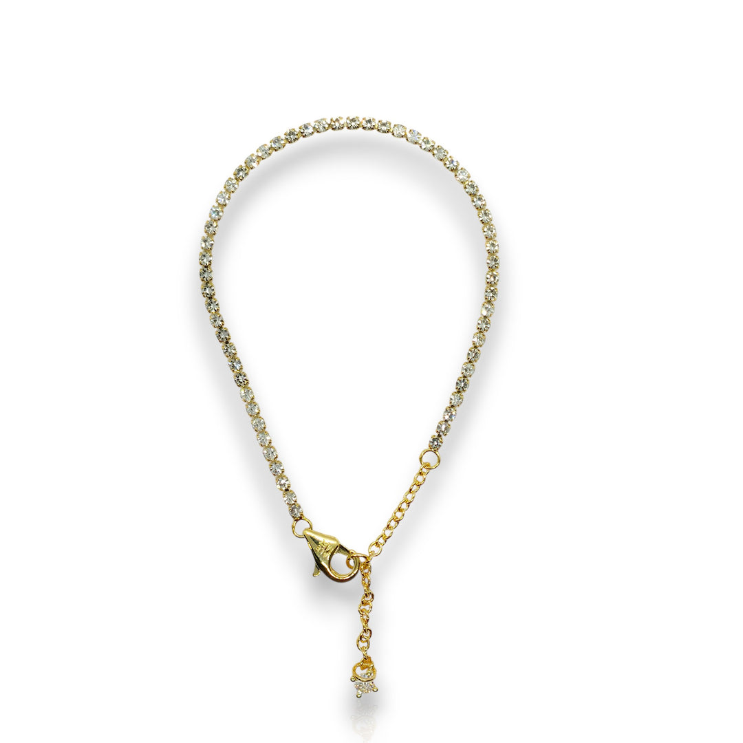 New Stylish Gold Charm Bracelet & Necklace Set with Sparkling Zircon Crystals – Fashion Jewelry for Women & Girls