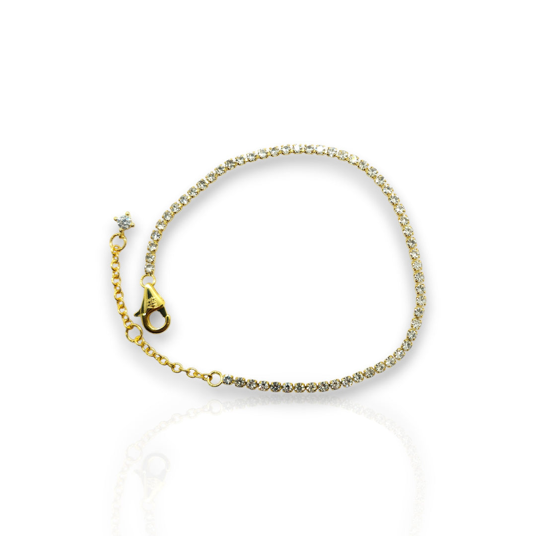 New Stylish Gold Charm Bracelet & Necklace Set with Sparkling Zircon Crystals – Fashion Jewelry for Women & Girls