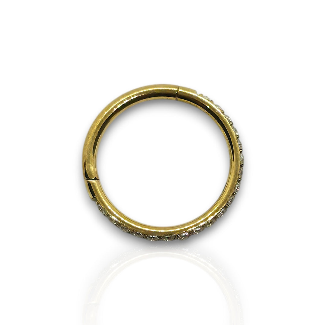 CZ Gold Micro Pave Hinged Clicker Ring