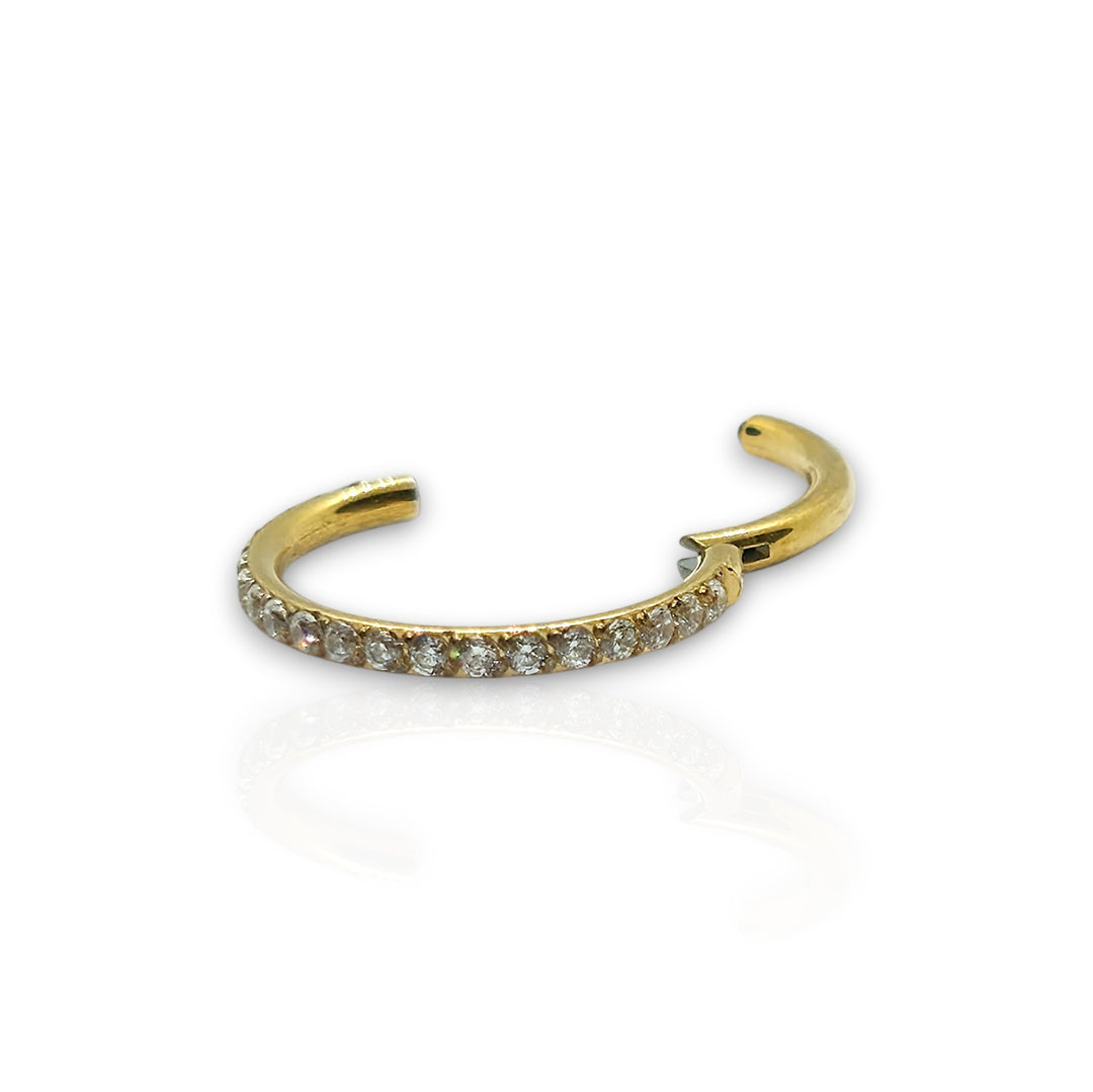 CZ Gold Micro Pave Hinged Clicker Ring