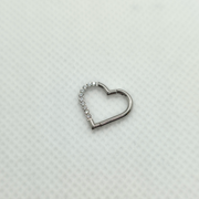 2PCS G23 Titanium Heart Nose Piercing Rings – Stylish 16G Silver Nose Jewelry for Women