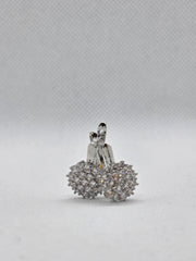 Dainty CZ Snowflake Charm Hoop in silver  Earrings-