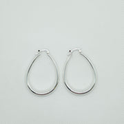 925 Sterling Silver Large Oval Hoop Huggie Earrings|