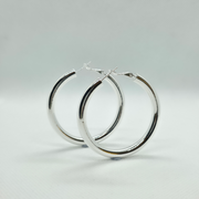 Solid 925 Sterling Silver Plain O shaped Huggie Hoop Earrings| Simple Silver Hoops