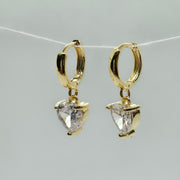 Gold Drop Hoops - Minimalist Earrings - Tiny Huggie Earrings - Simple Earrings - Everyday Earring