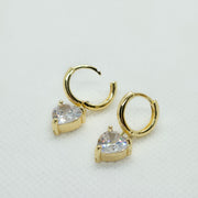 Gold Drop Hoops - Minimalist Earrings - Tiny Huggie Earrings - Simple Earrings - Everyday Earring