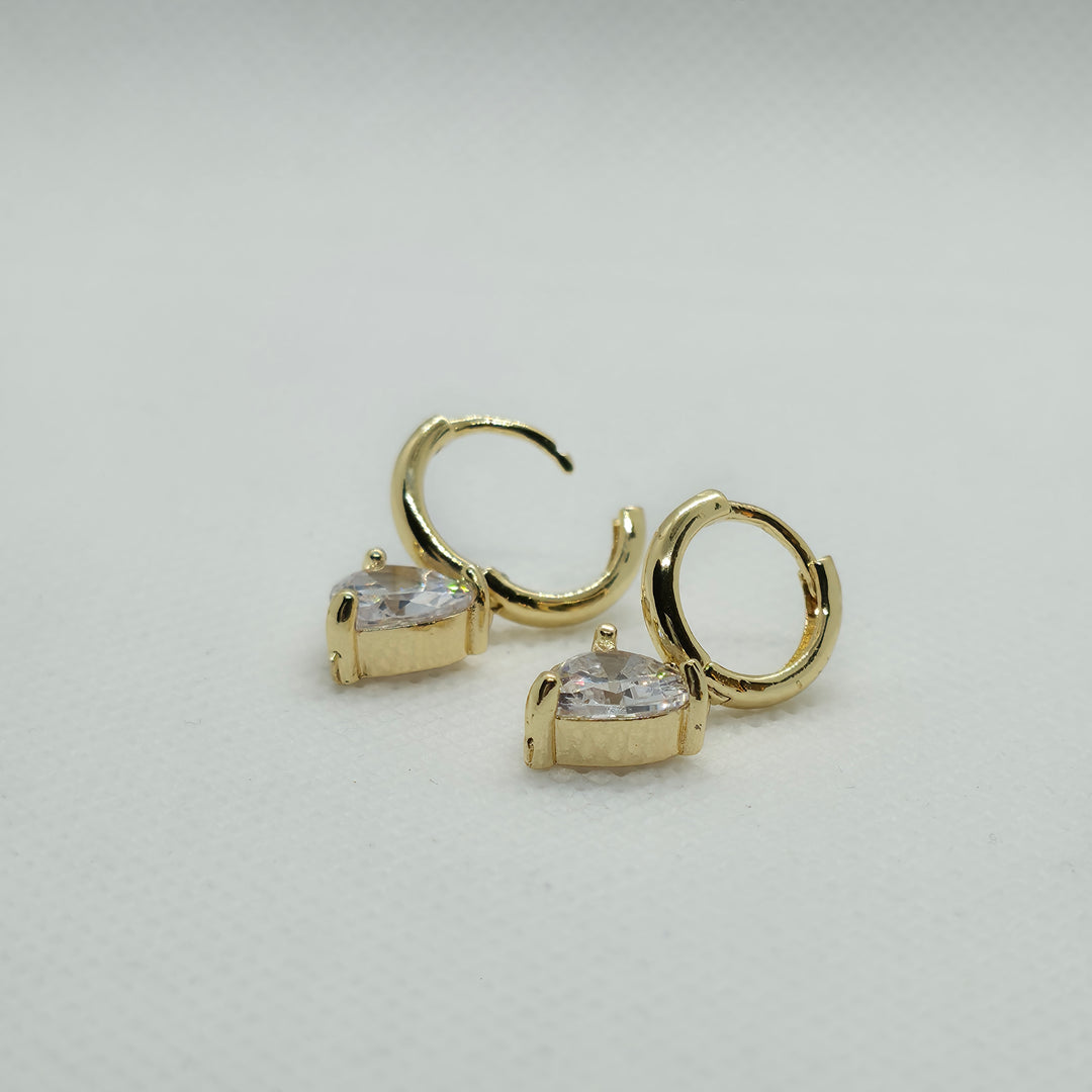 Gold Drop Hoops - Minimalist Earrings - Tiny Huggie Earrings - Simple Earrings - Everyday Earring