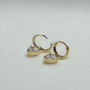 Gold Drop Hoops - Minimalist Earrings - Tiny Huggie Earrings - Simple Earrings - Everyday Earring