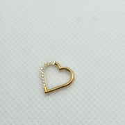 2PCS G23 Titanium Heart Nose Piercing Rings – Elegant 16G Gold Nose Jewelry for Women