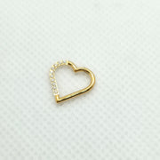 2PCS G23 Titanium Heart Nose Piercing Rings – Elegant 16G Gold Nose Jewelry for Women