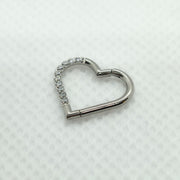 2PCS G23 Titanium Heart Nose Piercing Rings – Stylish 16G Silver Nose Jewelry for Women