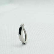 Sterling Silver Diamond Cut Curved Bar Belly Button Ring – Sleek & Sparkling Navel Jewelry