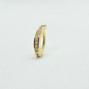 Gold 4G Belly Button Ring with Cubic Zirconia – 10mm Titanium Hinged Clicker