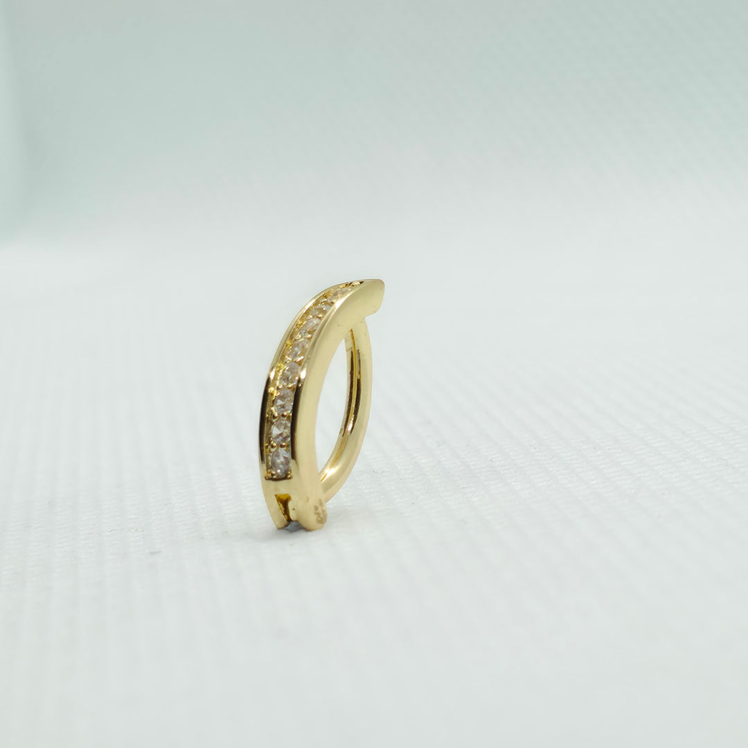 Gold 4G Belly Button Ring with Cubic Zirconia – 10mm Titanium Hinged Clicker