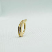 Gold 4G Belly Button Ring with Cubic Zirconia – 10mm Titanium Hinged Clicker