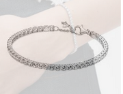 Sterling Silver Sparkling Tennis Bracelet