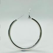 Solid 925 Sterling Silver Plain O shaped Huggie Hoop Earrings| Simple Silver Hoops
