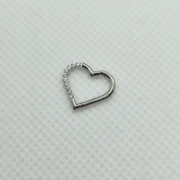 2PCS G23 Titanium Heart Nose Piercing Rings – Stylish 16G Silver Nose Jewelry for Women