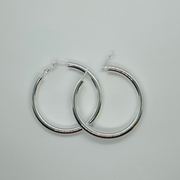 Solid 925 Sterling Silver Plain O shaped Huggie Hoop Earrings| Simple Silver Hoops