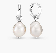 Cultured Baroque Pearl Hoop Earrings