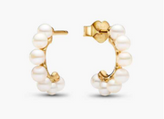 Pearl Open Hoop Earrings