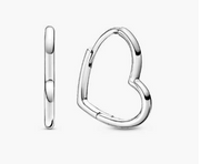 Sterling Silver Heart Hoop Earrings