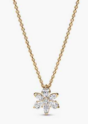 Sparkling Floral Pendant Necklace – Nature-Inspired Elegance