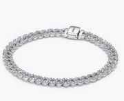 Sterling Silver Sparkling Cuban Chain Bracelet