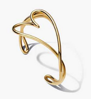 Sculptural Heart Open Bangle – 14k Gold-Plated or Sterling Silver