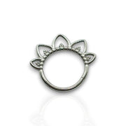 Silver Titanium Flower Petal Clicker Hoop