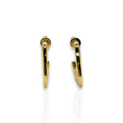 14K Gold Organically V-Shaped Open Hoop Earrings – Modern Elegance with a Natural