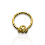 16G Steel Gold Bee Hinged Clicker Hoop
