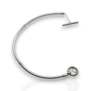 S925 Sterling Silver Snake Chain T Bracelet with Heart Clasp – Elegant European Charm Bracelet & Best Gift