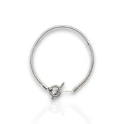 S925 Sterling Silver Snake Chain T Bracelet with Heart Clasp – Elegant European Charm Bracelet & Best Gift