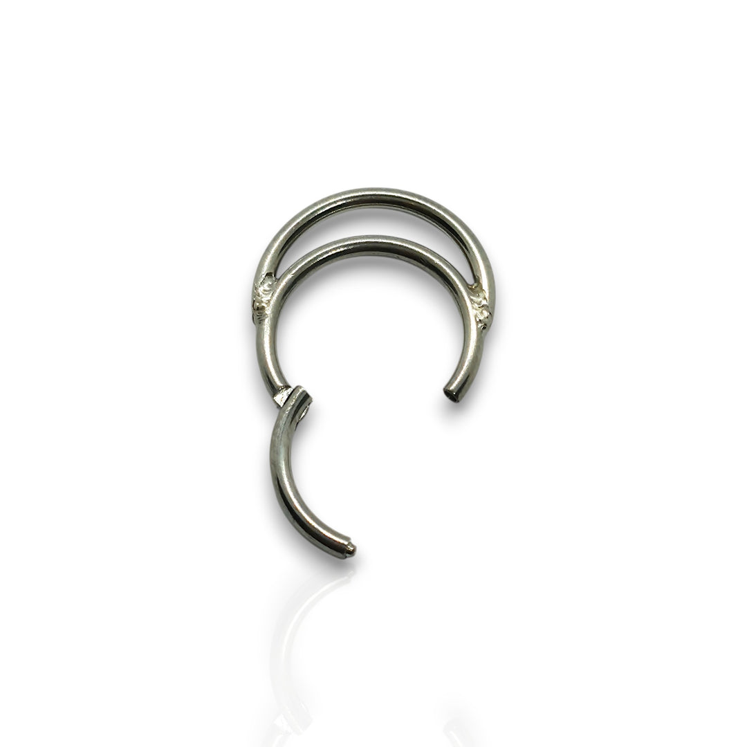 Silver Double Hoop Nose Ring – Versatile Piercing Jewelry