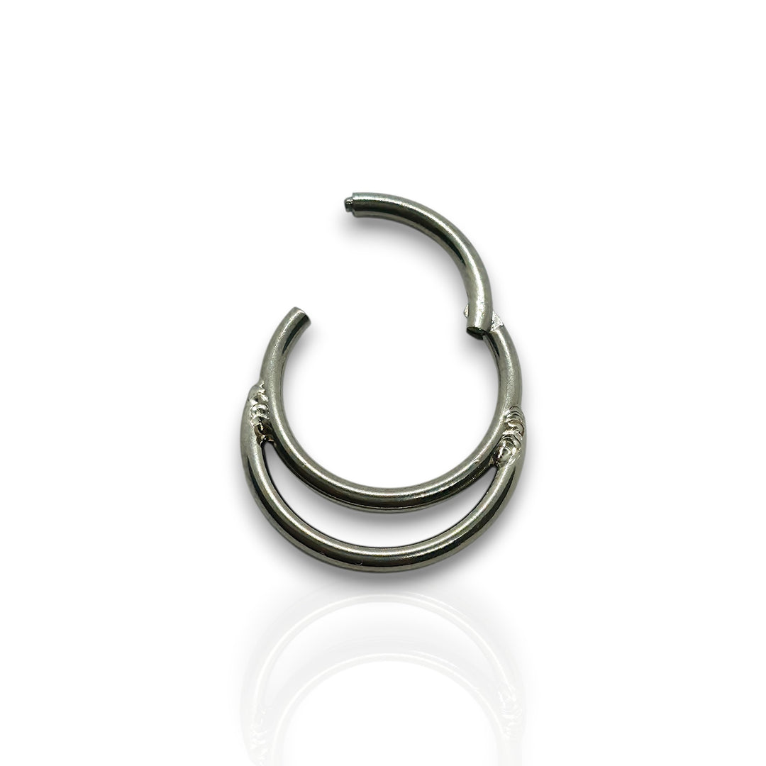 Silver Double Hoop Nose Ring – Versatile Piercing Jewelry