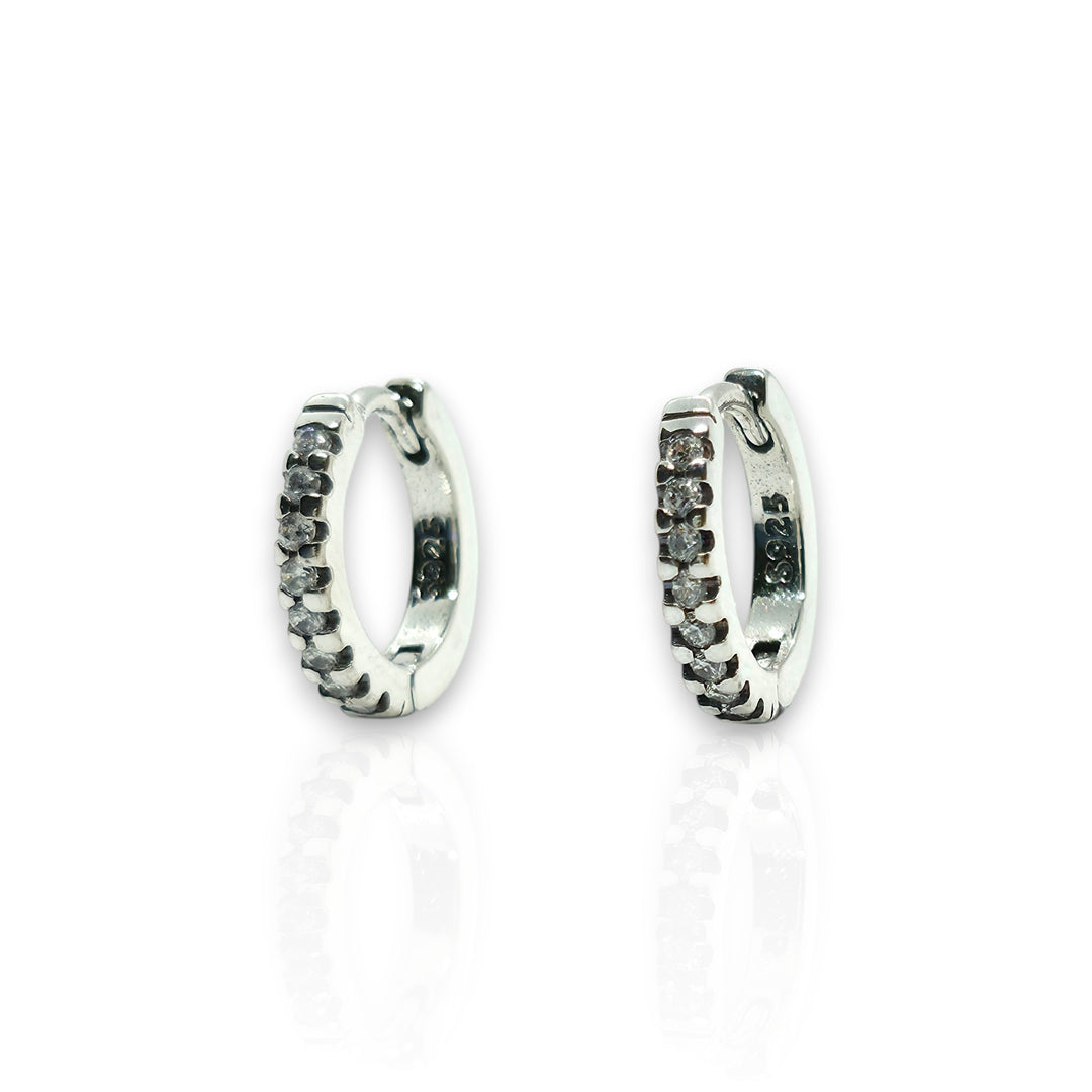Sterling Silver 1.00 CTW Black Diamond Hoop Earrings – Bold Elegance with a Modern Edge