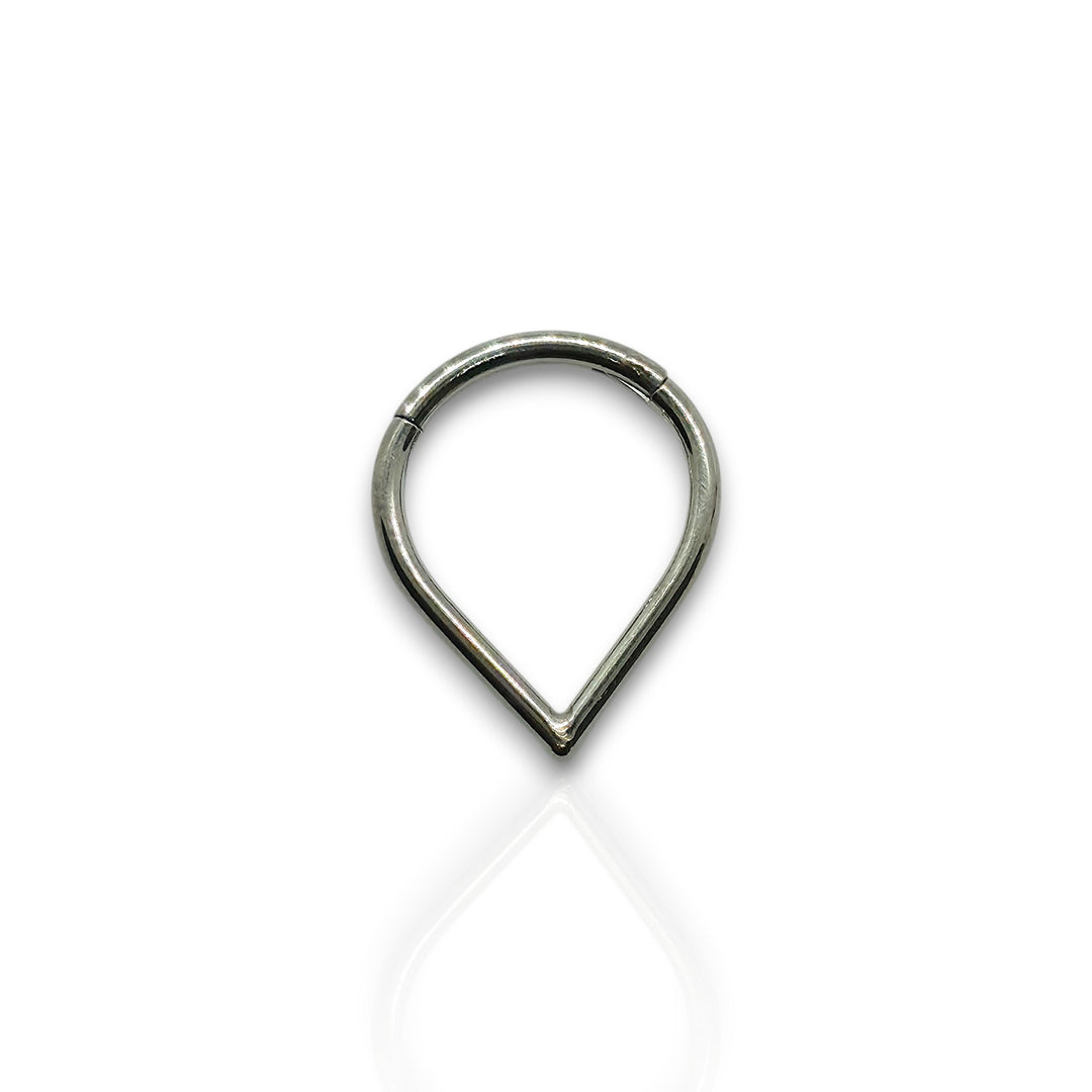 Triangle silver V-Shaped Septum Nose Ring – Hinged Clicker Hoop